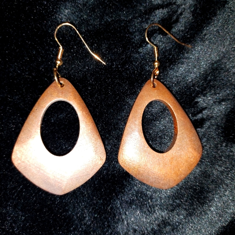 Brown wooden earrings